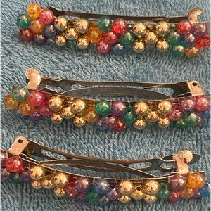 Vintage Hair Accessories. Beautiful Multi Colored Hair Barrettes